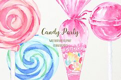 Watercolor Candy Party Clip Art  Product Image 5