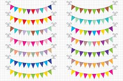 Bunting Banners Clipart / Party Bunting, Banner Clipart, Banner Flag Clipart, Party Banners, Holiday Bunting Product Image 1