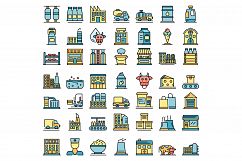 Milk factory icons vector flat Product Image 1