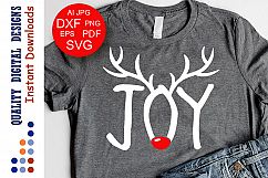 Joy quote svg files sayings Christmas Joy Sign Cute Deer Product Image 1