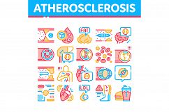 Atherosclerosis Vessel Collection Icons Set Vector Product Image 1