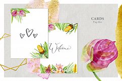 Watercolor stains &amp; tropical flowers Product Image 11