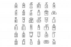 Medical antiseptic icons set, outline style Product Image 1