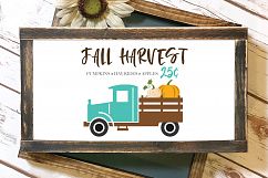 Fall Pumpkins Vintage Truck SVG and EPS Silhouette Files Product Image 1