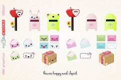 Kawaii happy mail clipart, cute mailbox graphics set great for planner stickers, scraps or digital planning. Product Image 1
