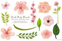 Pink Floral Watercolors Hibiscus Product Image 2