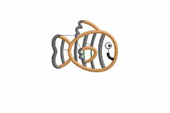 Clown Orange White and Black Pet Fish Applique Product Image 2