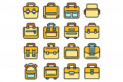 Laptop bag icons set vector flat Product Image 1