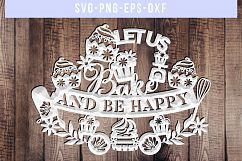 Bake Cooking SVG Cut File, Happy Sayings Sign, DXF EPS PNG Product Image 3