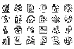 Outsource icons set, outline style Product Image 1