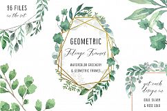 Watercolor Geometric Foliage Frames Product Image 1