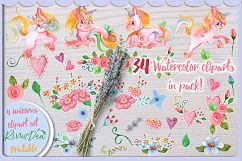 Unicorn party clipart set Product Image 3