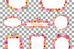 Floral frames watercolor clip art collection, Borders, sweet digital labels, floral borders clip art, digital stamp, wedding frames Product Image 5