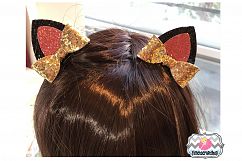 Cat Ears Hair bow Template. Product Image 2