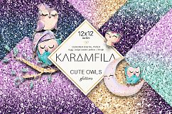 Cute Owls Glitter Patterns Product Image 1