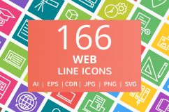 166 Web Line Multicolor B/G Icons Product Image 1