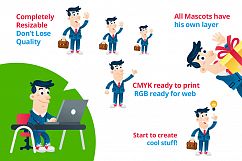 Businessman Mascot - 14 ready position Product Image 3