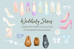 Watercolor Collection wedding shoes, wedding shoes clipart Product Image 4