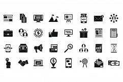 Social affiliate marketing icons set, simple style Product Image 1