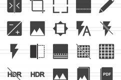 50 Picture Editing Glyph Icons Product Image 2