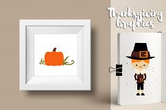 Thanksgiving Memory, Pumpkins Autumn Leaves Clipart Product Image 2