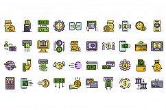 Money transfer icons vector flat Product Image 1