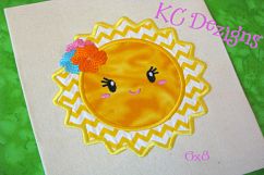 Baby Sun With Flowers Machine Applique Embroidery Design Product Image 2