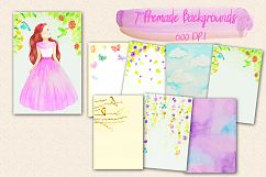 Lovely Princess - watercolor clipart Product Image 2
