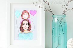 MOMMY SWEET MOMMY - watercolor handmade clipart collection - 20 elements Product Image 5