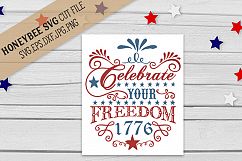 Celebrate Your Freedom 1776 SVG Cut File Product Image 1
