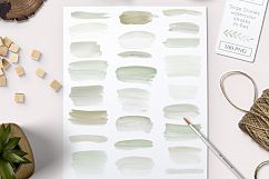 watercolor brush strokes green clipart graphics - 100 PNG Product Image 1