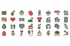 Donations icons vector flat Product Image 1
