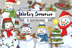 Winter Snowmen Clip Art Collection Product Image 1