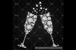 14 Diamond and Pearl Champagne Glass Clip Arts Product Image 3