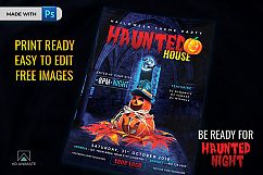 Haunted House Party Flyer template for Halloween Product Image 2