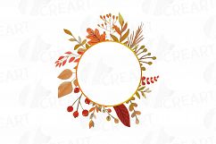 Autumn frames watercolor clip art pack, fall design borders Product Image 4