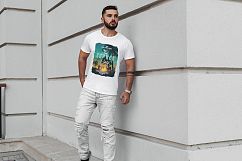T-Shirt Mock-Up Stylish Man Product Image 6