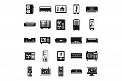 Home climate control systems icons set, simple style Product Image 1