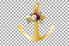 Floral anchor clip art collection, watercolor floral anchor, Nautical anchor Files Vector Illustrator, PNG, EPS, JPG files included Product Image 8