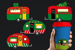 Christmas RV camper caravan clipart graphic illustrations Product Image 4