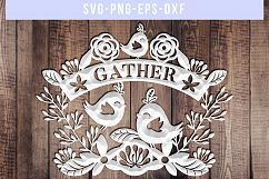 Gather SVG Cut File, Autumn Papercut Template, DXF EPS PNG Product Image 4