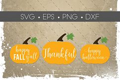 Fall Pumpkin SVG and EPS Silhouette Files Product Image 1