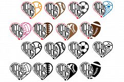 Tigers Sport Heart SVG School Spirit football 975s Product Image 2