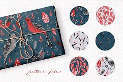 Lovebirds folk art bird illustrated collection Product Image 4