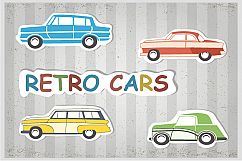 Retro cars and trains vector clipart Product Image 1