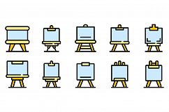 Easel icons set vector flat Product Image 1