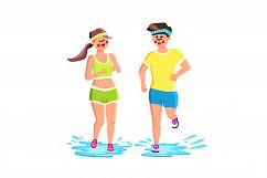 Water Shoes Wear Sportspeople For Running Vector Product Image 1