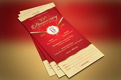 Red Gold Anniversary Gala Ticket Template Product Image 5