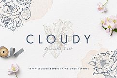 Cloudy Watercolor Decorations Set Product Image 1