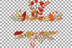 Autumn frames watercolor clip art pack, fall design borders Product Image 15